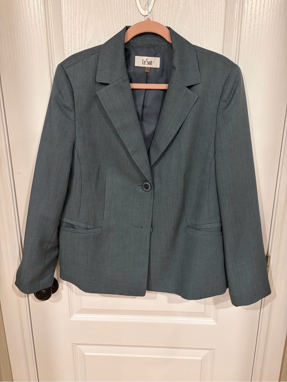Le Suit Women's Teal Grey Light Weight Suit Lined